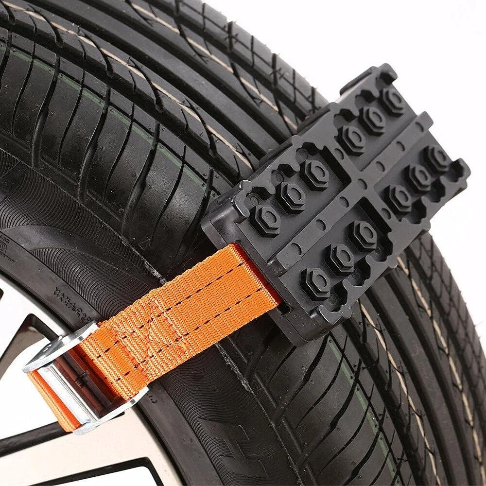 2pcs Universal Snow Chains for Car Truck SUV Bus Adjustable Length Anti-skid Tire Chains for Ice Snow Muddy Road Driving