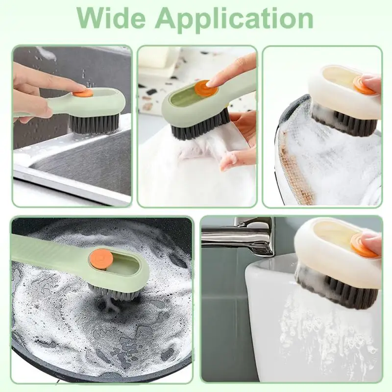 1/2pcs Shoes Brush Automatic Liquid Discharge Multifunction Press Out Shoes Cleaner Soft Bristles Clothes Brushes Cleaning Tool