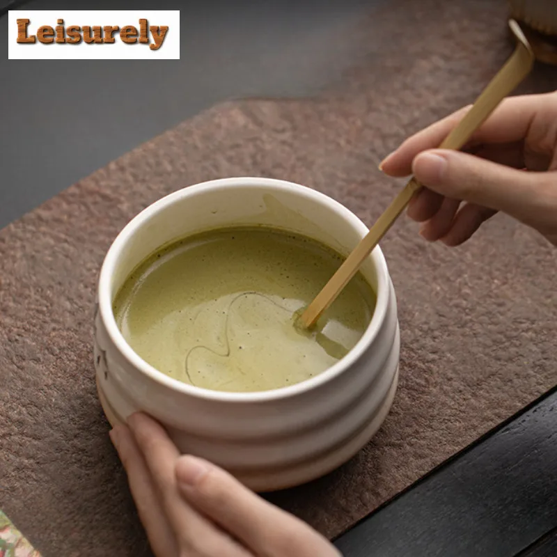 Threaded Ceramic Matcha Four-piece Set Japanese Style Tea Whisk Frothing Stirring Tool Holder Hundred Book Stand Tea Ceremony