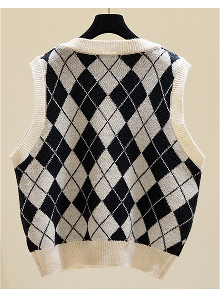 Winter Women Knitted Vest Sweater Oversize Girls Sweater Woman Cashmere Tops Sleeveless Tank Pullover Fall Maxi Vintage Y2k