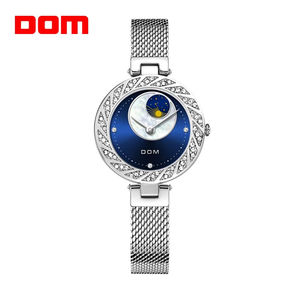 Luxury Ladies Bracelet Quartz Watch Ultra Thin Simple Fashion Sun Moon