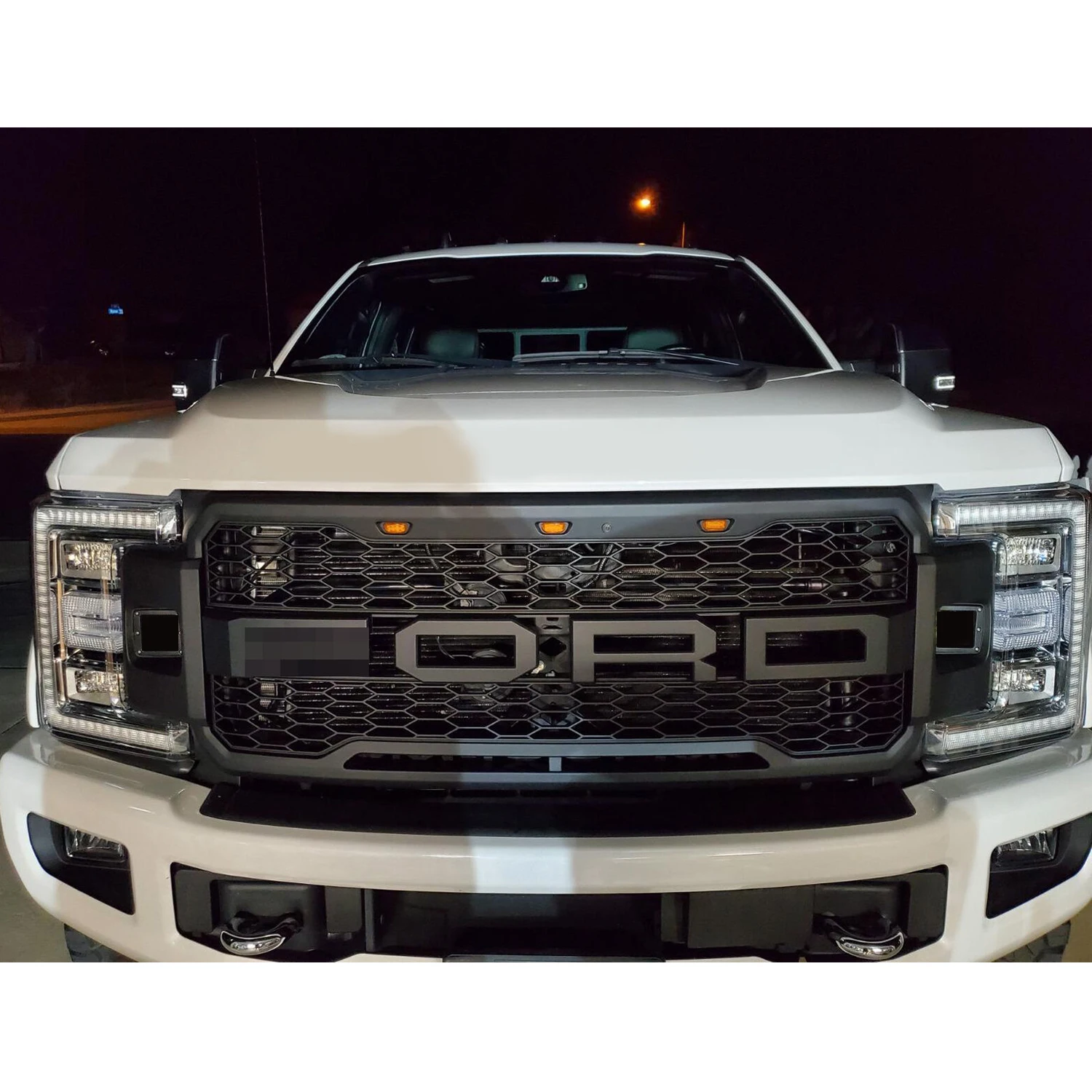 

Raptor Style Front Bumper Grille for Ford F-250 F-350 F-450 2017 2018 2019 Modified Grille with LED and Logo