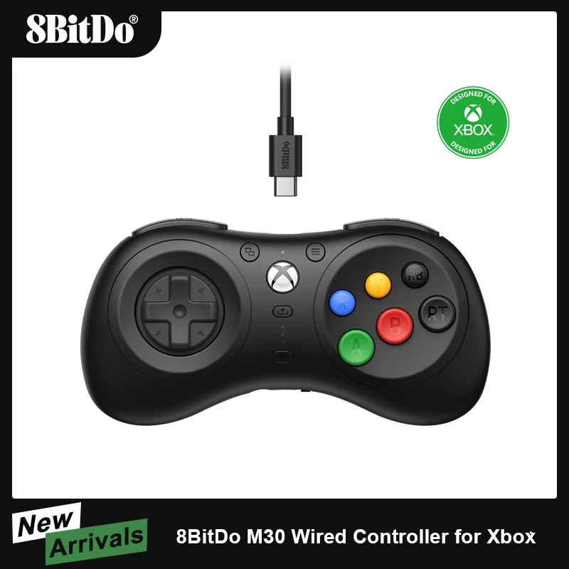 8Bitdo M30 Controller Di Gioco Cablato Gamepad Per Xbox Series X/S, Xbox One E Windows Con Scheda Pass Di Gioco-Licenza Ufficiale