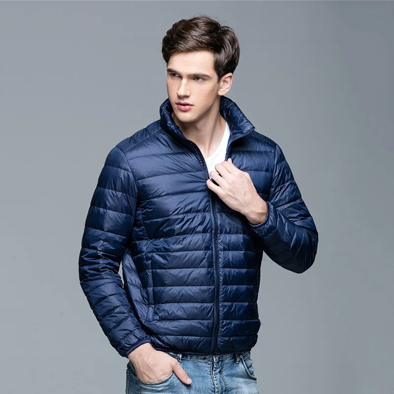 Light Feather Jacket Men Feather Jacket Duck Male Ultra Light