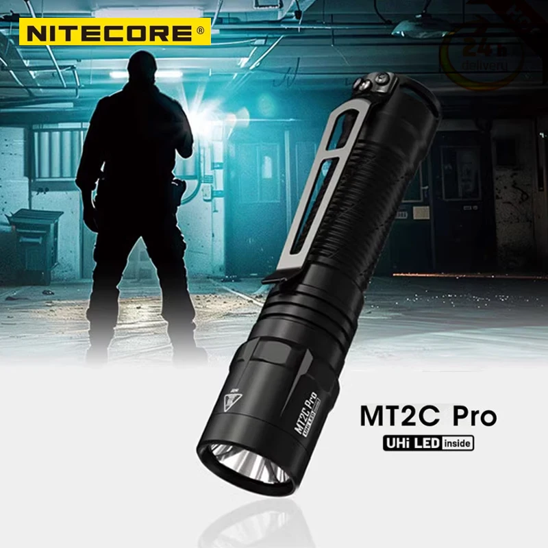 NITECORE 고출력 컴팩트 전술 손전등, UHi20 LED, 520M 범위, NL1836R, 3600mAh, C타입 충전식 배터리, MT2C 프로