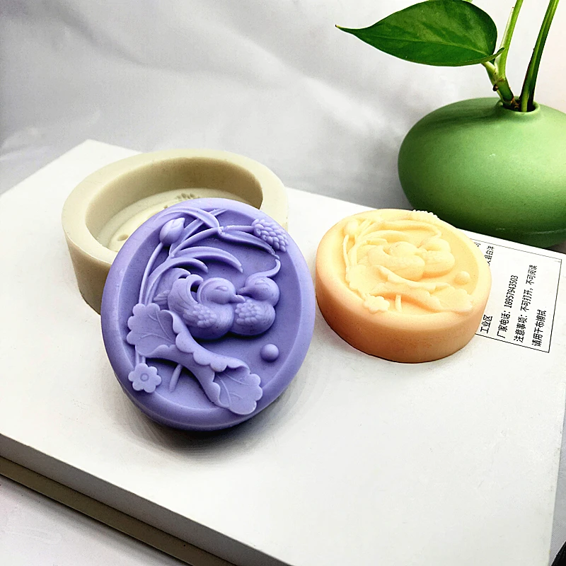 Mandarin Duck Silicone Soap Mold Lover Bird Playing in Water DIY Washing Tools Molds Candle Making Mould Handmade Gift