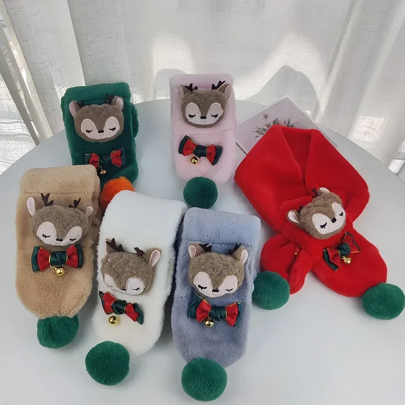 Christmas Children's Scarf Winter Child Neck Warmer Baby Kids Winter Accessories Cartoon Scarf For Girls Child Neck Gaiter