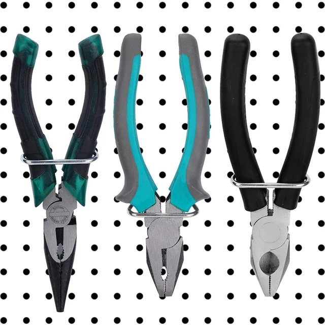 60 db Pegboard Plier Tartók, Rozsdamentes Acél Dupla Hurok Hooks Kiegészítők - Image 2