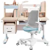 Bookshelf Hutch Multi Function with Chair Drafting Table Computer Station Built-in  Wood Adjustable Height Kids Study Desk 1