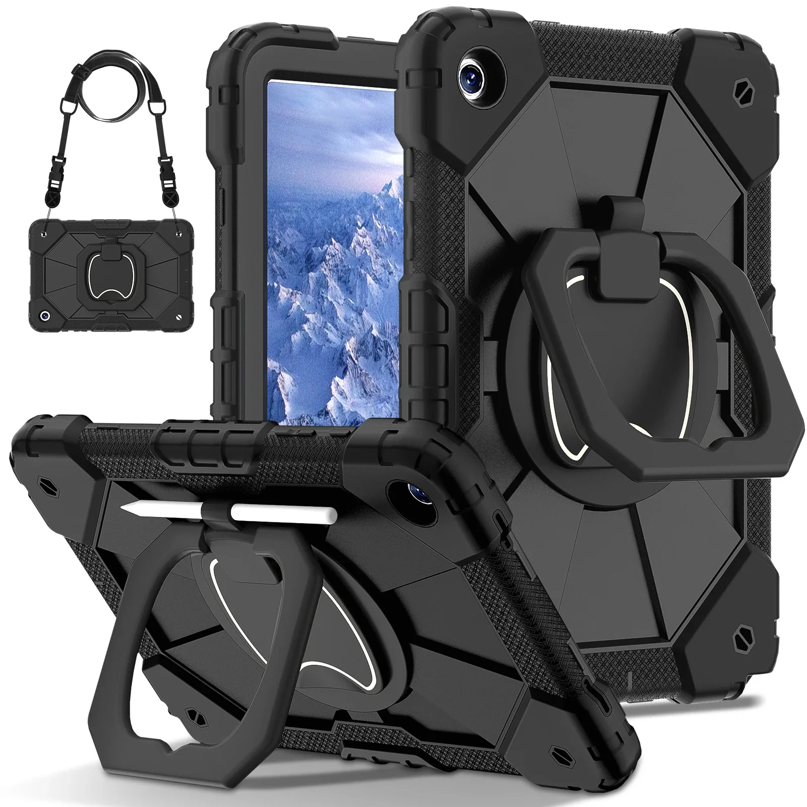 For Samsung Galaxy Tab S11 S9 S10 FE S10 Lite A9 8.7 A9 Plus A7 A 8.0 11 Inch Case Kids Silicon Armor Rugged Tablet Stand Cover