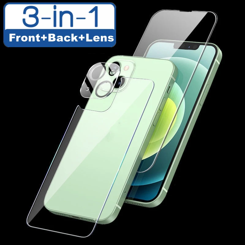 Pellicola Salvaschermo In Vetro Per Iphone 12Pro Xr 11 13, 3 In 1 Pellicola Per Fotocamera In Vetro Temperato Hd Antigraffio Su Iphone 6 8 7 Plus