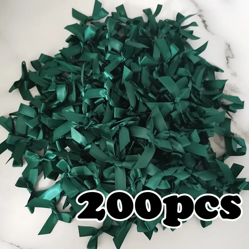 G2PLUS 50PCS Fiocchetti Nastro Raso Fiocchetti Nastro Decorazione Verde 8.5CM Fiocchi Per Artigianato Con Filo Di Ferro Per Matrimonio,Decorazione Di Vacanza Imballaggio Regalo