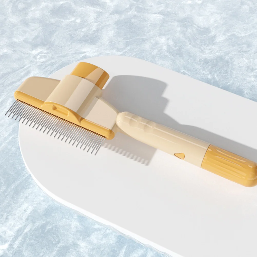 One-Button Dog Massage Comb Stainless Steel Pet Grooming Brush Removing Debris - PeticaDeals