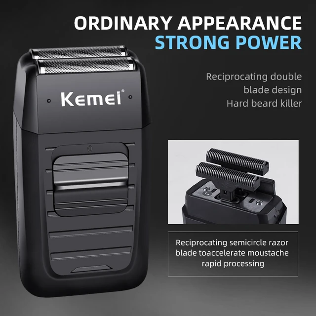 Kemei Rechargeable Cordless Shaver for Men Twin Blade Reciprocating Beard Razor Face Care Multifunction Strong Trimmer KM-1102 3 Kemei Rechargeable Cordless Shaver for Men Twin Blade Reciprocating Beard Razor Face Care Multifunction Strong Trimmer KM-1102 3