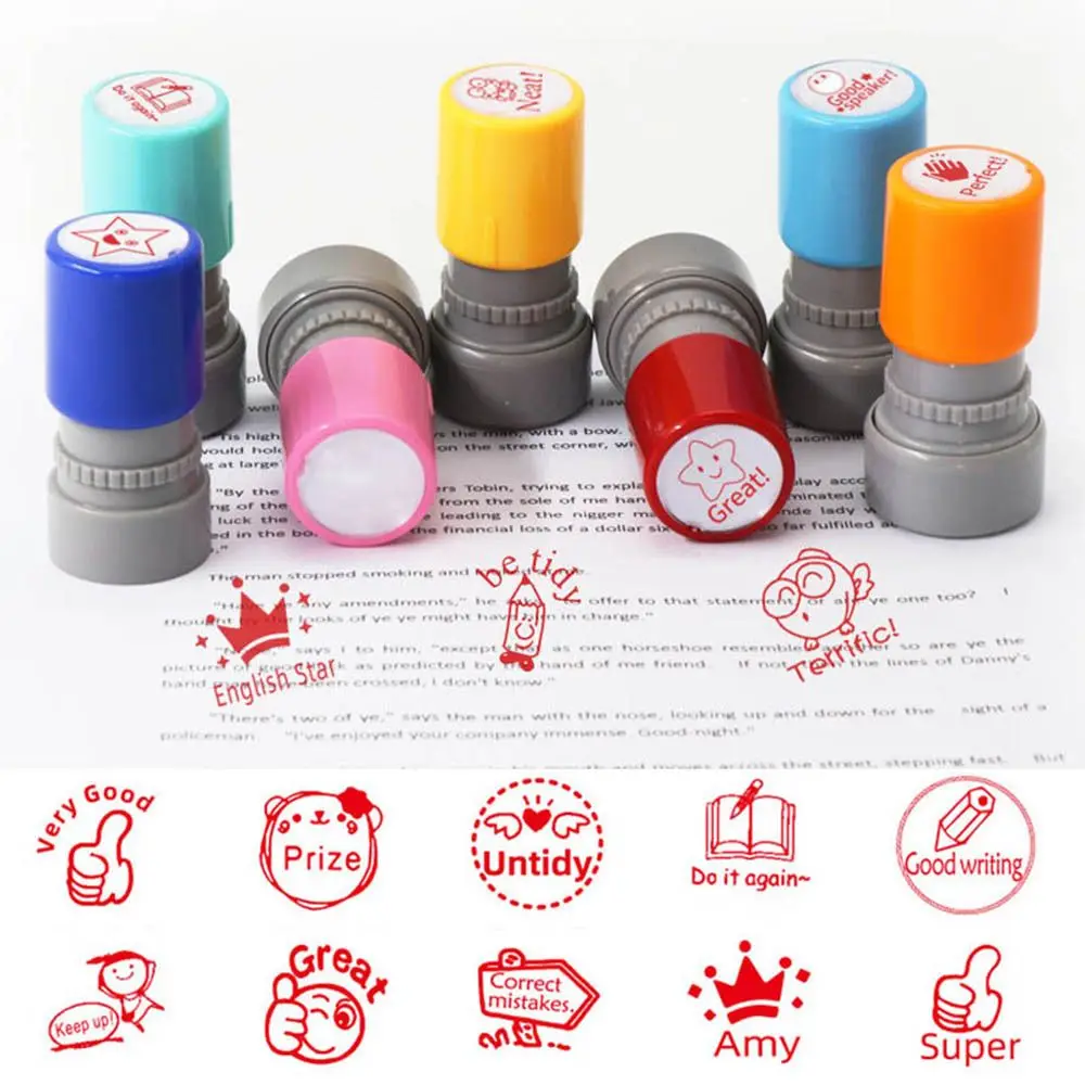 Photosensitive Kids Seal Cartoon Stamps Scrapbooking Stamper Reward Seal Teaching Stamp