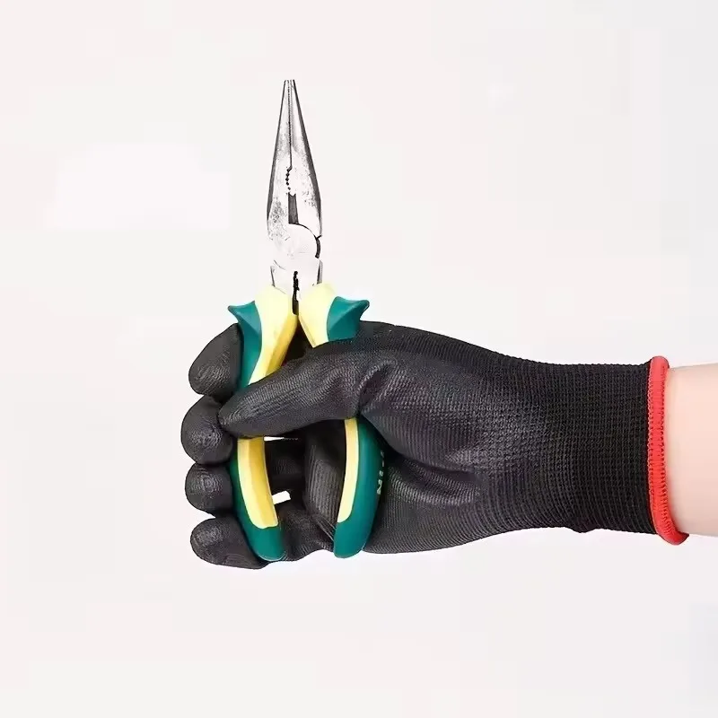 8/16/24PCS PU Coating Gloves Anti-Slip Wear-Resistant Nylon PU Gloves for Gardening Machinery Automotive Repair