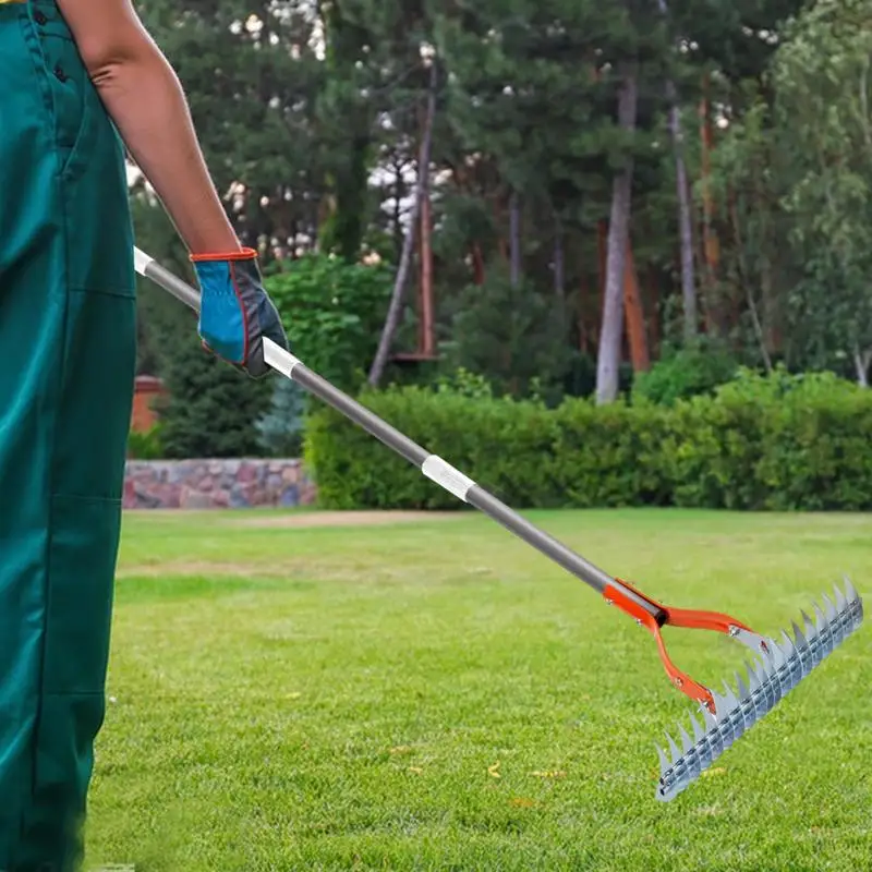 Garden Rake For Gardening Adjustable Long Handle Garden Hand Rake Cultivator Ergonomic Portable Gardening Tools Tiller