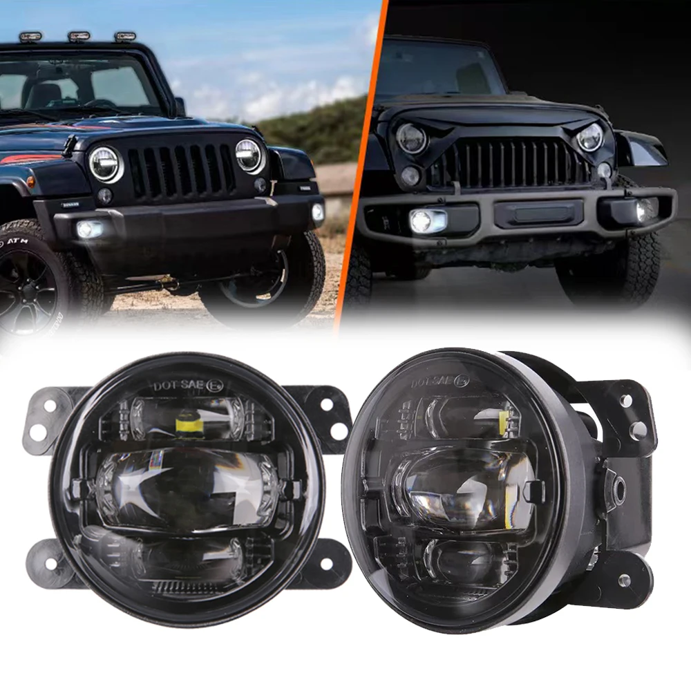4Inch30WRoundLEDFogPassingLampsAuxiliaryLightsForJeep