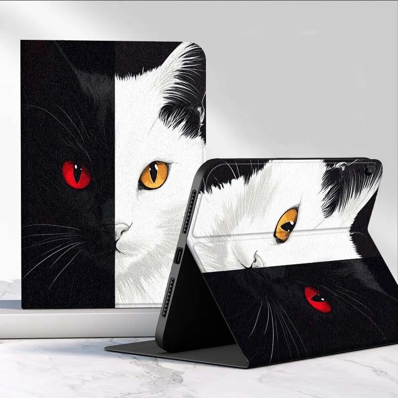 Artistic Black and White Kitten Tablet Case Cover