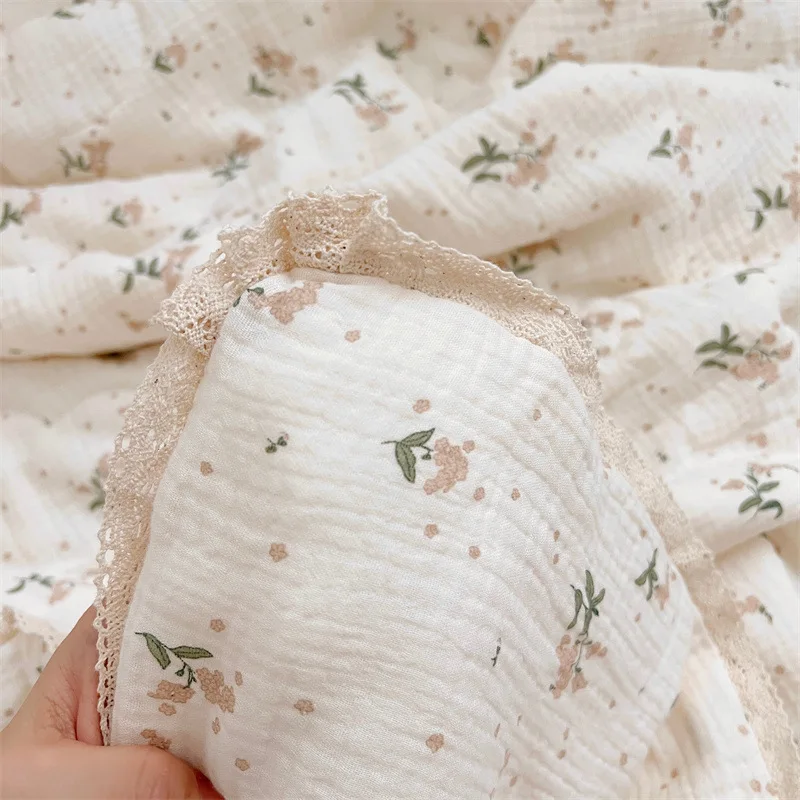Cotton Mulsin Quilt Blanket Cotton Reversible Crib Quilted Blanket 120x150cm