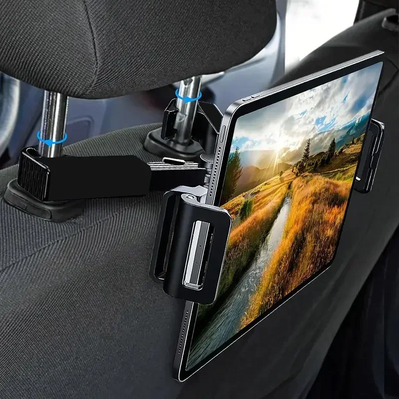 Waterproof Car Headrest Phone Tablet Mount Black ABS