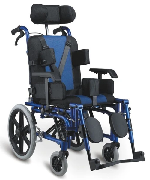 Aluminum Wheelchair Stroller Cerebral Palsy for Cp Kid with Adjustable Reclining High Back