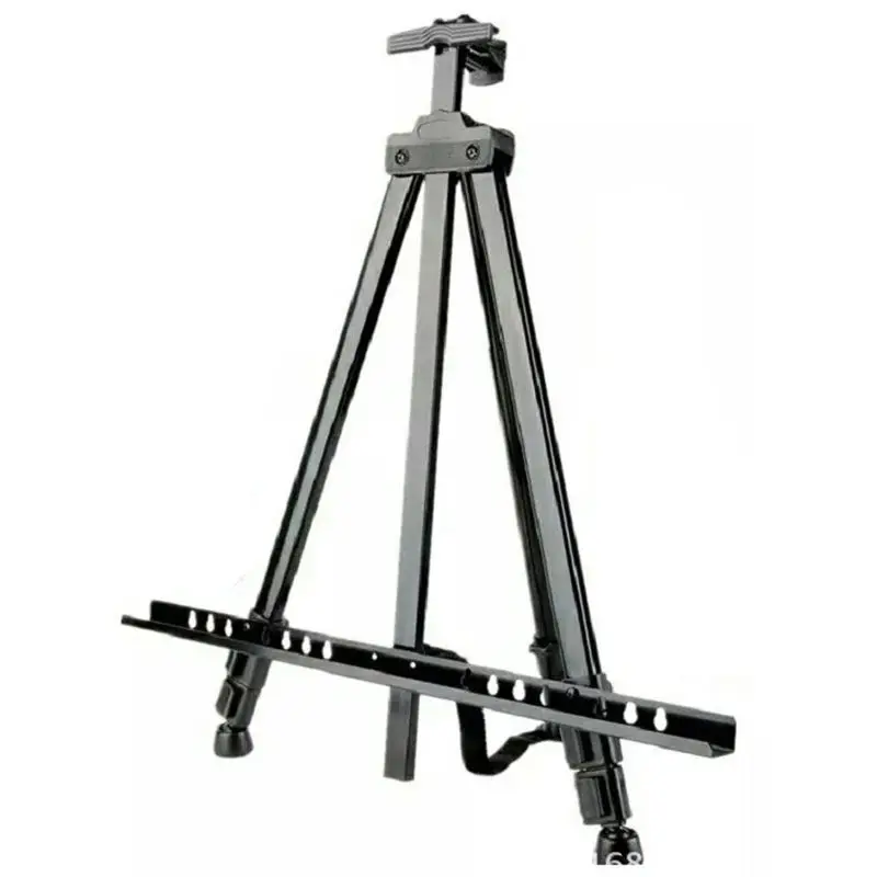 1.6M Reinforced Artist Easel Stand Iron Tripod Display Easel Adjustable Height with Portable Bag Painting Sketch Folding