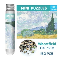 10*15cm 150 Pieces Mini Jigsaw Puzzles Adults Kids Wheatfield Van Gogh Plant Series Painting Capsule Tube Intelligent Game Toys 1