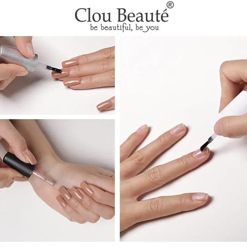 Clou Beaute Base And Top Coat Gel Nail Polish UV 15ml Transparent Soak Off Primer Gel Polish Long Lasting Gel Lacquer Nail Art 5