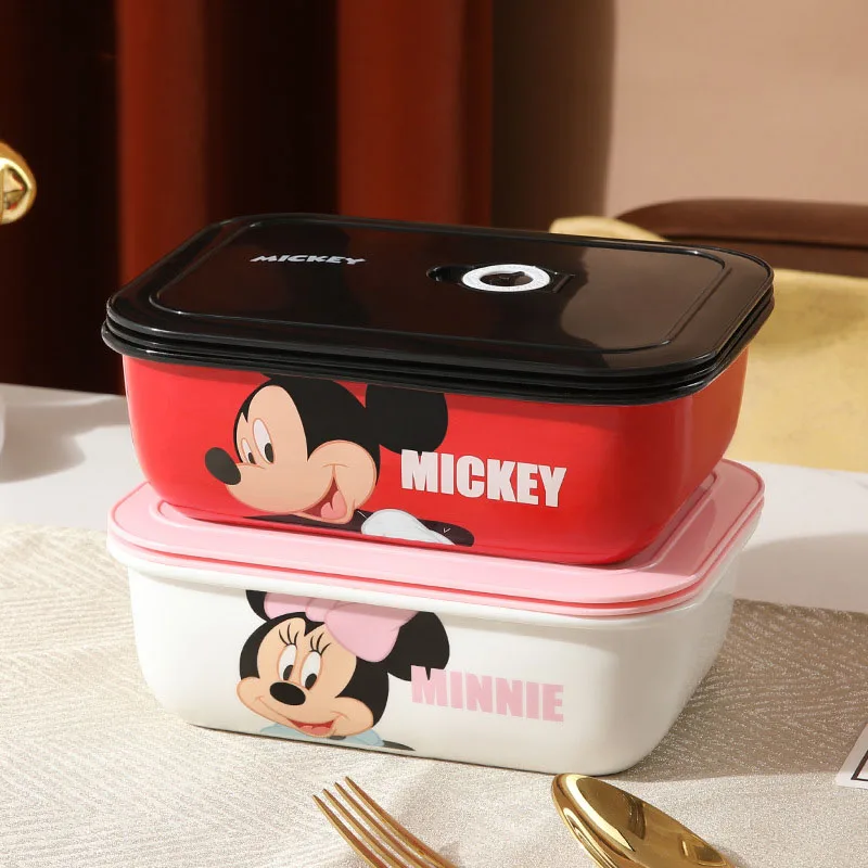 Disney Anime Mickey Mouse Minnie Kawaii Cartoon Tableware Ceramic Seal Lunch  Box Office Portable Thermal Insulation Lunch Box - AliExpress