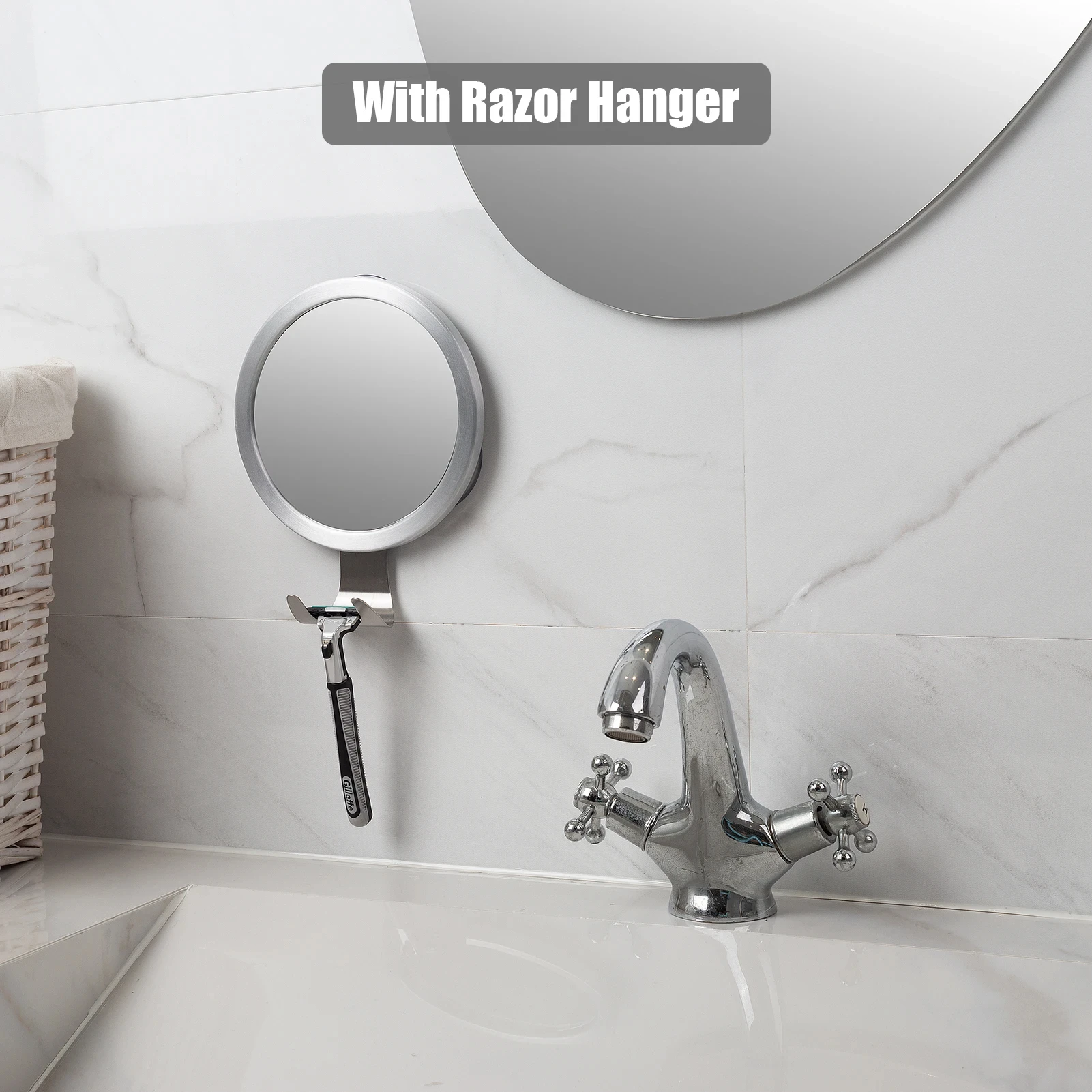 Bathroom Mirror Fogless Shower Shaving Mirror with Suction Cup Washroom Wall Mount Anti Fog Makeup Mirror Bathroom Accessories 5