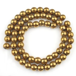 Gold Plated Natural Hematite Irregular Beads - Irregular Size (8mm Golden)