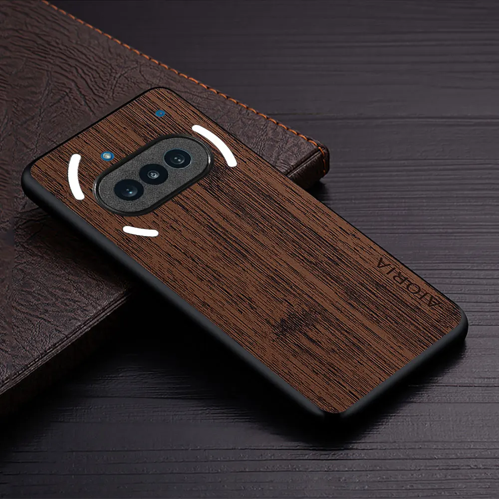 Luxury Bamboo Wood Pattern Leather Phone Case Cover
