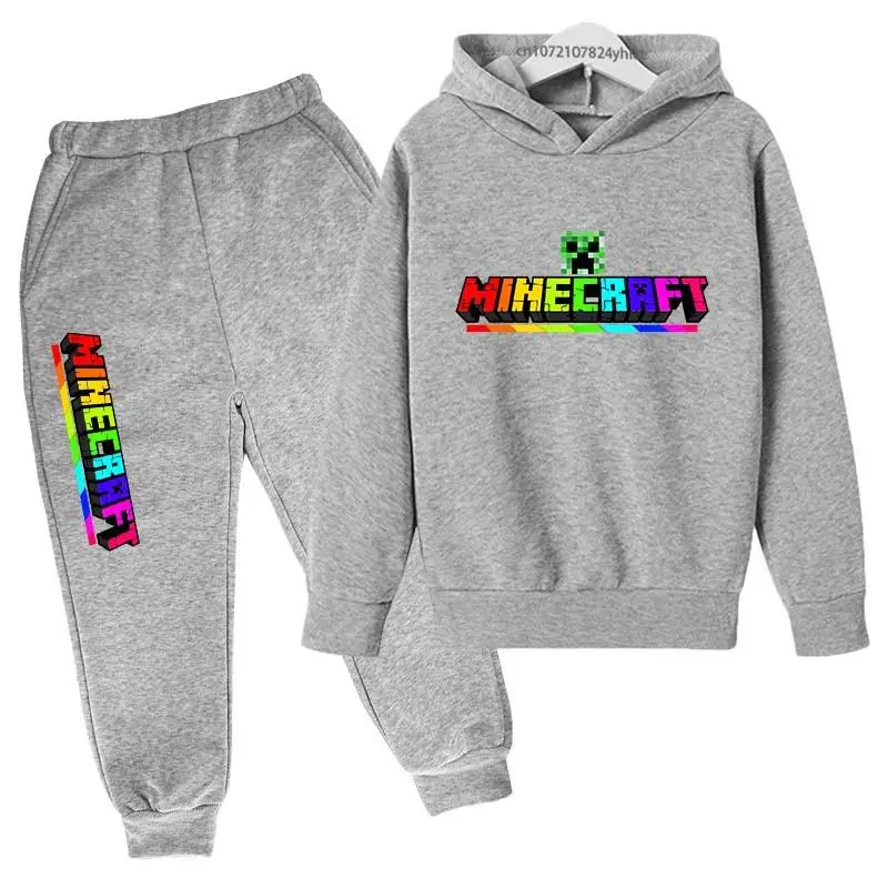 thumbnail image 1 of Conjunto de 2 piezas con capucha y pantalones de jogging para niños de 2 a 13 años, ropa informal con estampado de dibujos animados, para primavera y otoño, 1 of 5