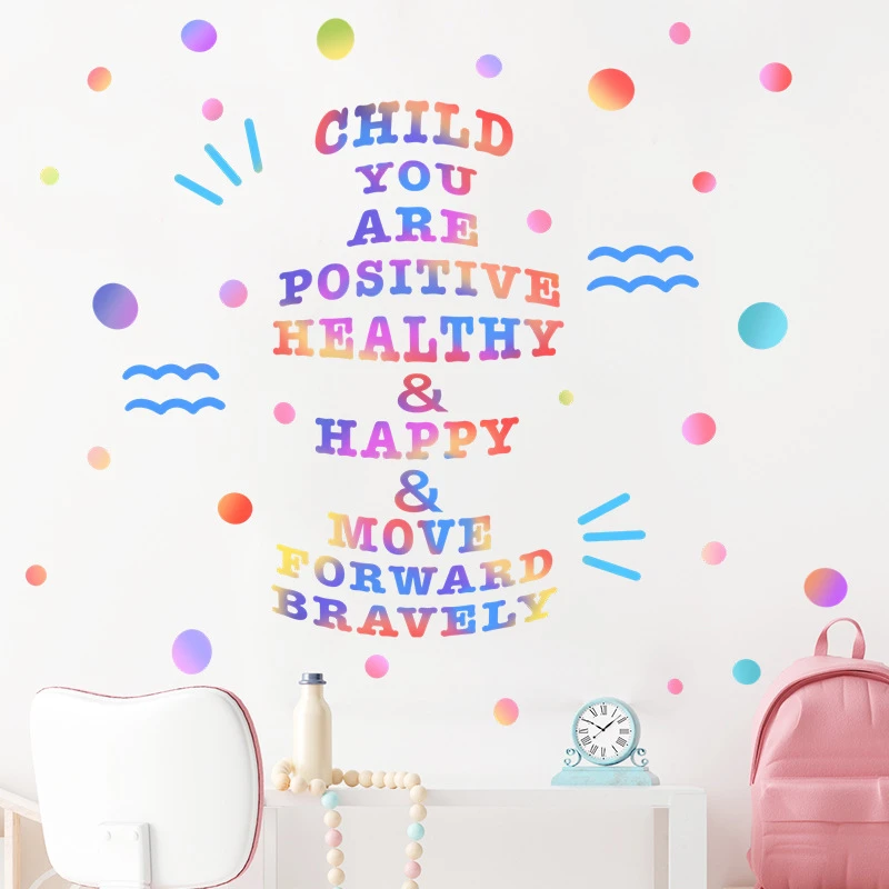 Color English Slogan Wall Sticker School Classroom Inspirational Quotes  Home Decoration Kids Room Mural Self Adhesive Wallpape - Wall Stickers -  AliExpress