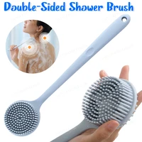 Double-Sided Silicone Back Scrubber Long Handle Scrubber Long Handle Mud Back Scrubber Shower Massage Non-Slip Exfoliation Brush 1