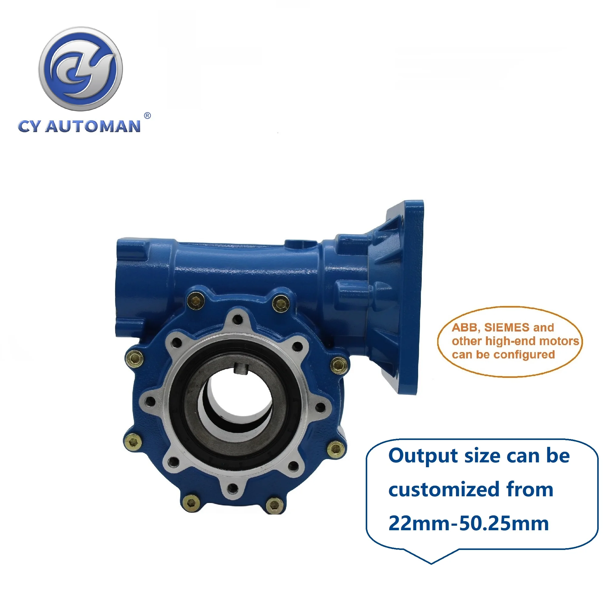 CYAutoman High Torque Worm Gearbox CYWF50 Input 22 mm Output 50mm Ratio 7.5:1/60:1 Worm Gear  GW 8.5Kgs