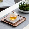 Walnut wood rectangular tray dry bubble tea tray cake bread breakfast snack tray hotel supplies restaurant tea tray 2