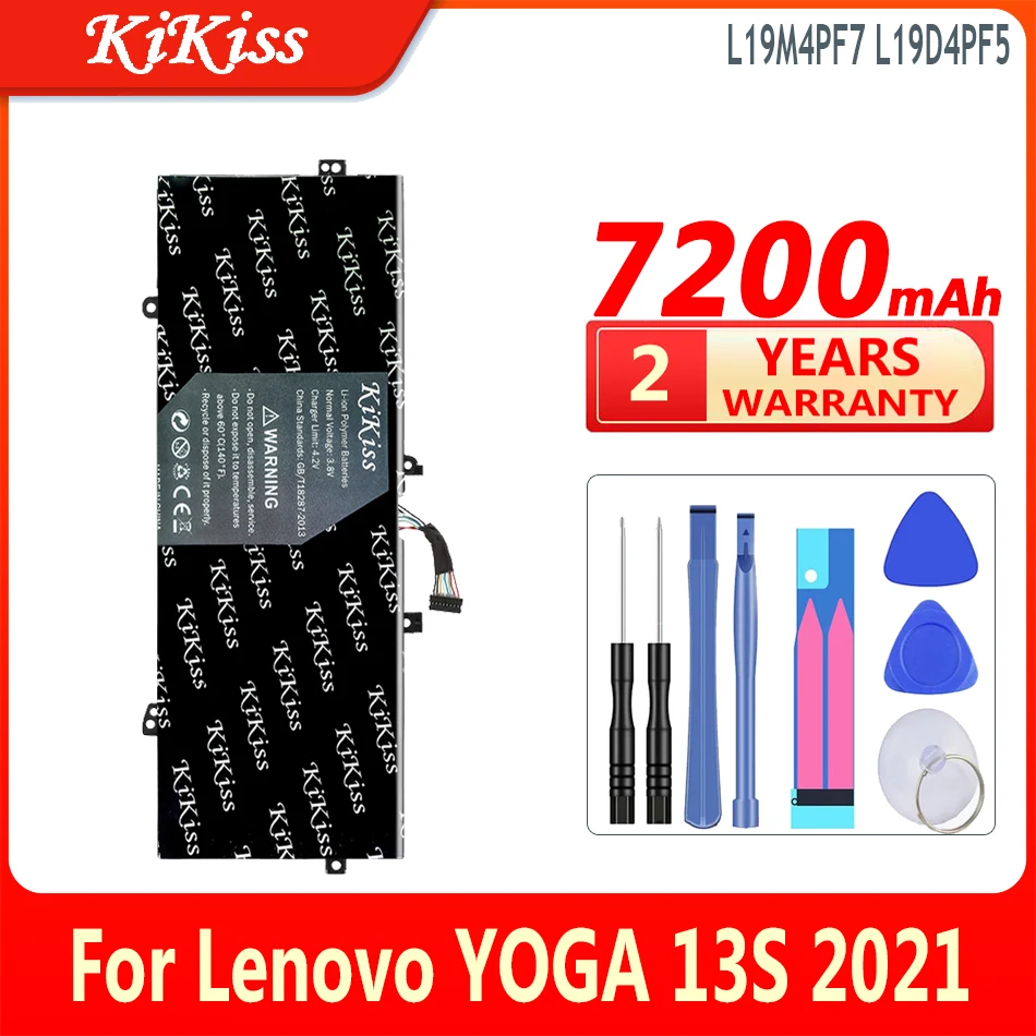 

Аккумулятор KiKiss 7200 мАч L19M4PF7 L19D4PF5 для Lenovo YOGA 13S 2021/7, карбоновые батареи 13ITL5 для ноутбука