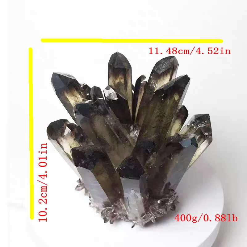Natural raw ore black crystal cluster, healing rare ore specimens fine crystal ornaments