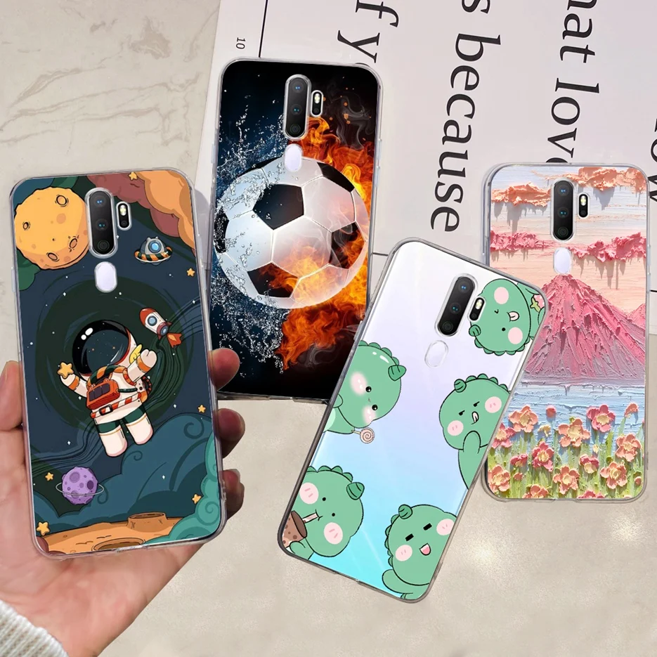 Stylish Painted Clear Silicone Phone Case, Soft Protective Cover