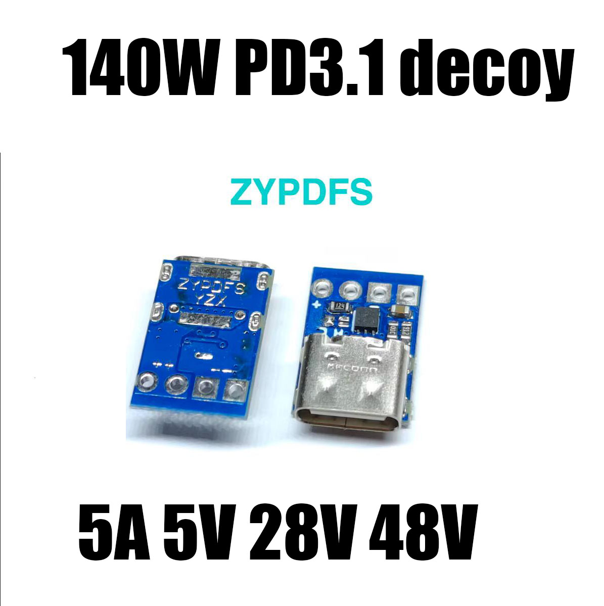 140W 5A TYPE-C PD Decoy PD3.1 triggers 5V 28V 48V notebook power supply PD TO DC Adapter DATA cable connection Charging Module