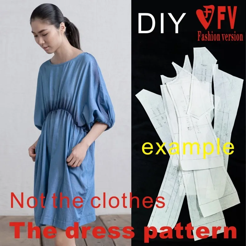 Dresses Sewing Pattern Template Cutting drawing Clothing DIY ((Not selling clothes)) BLQ-175