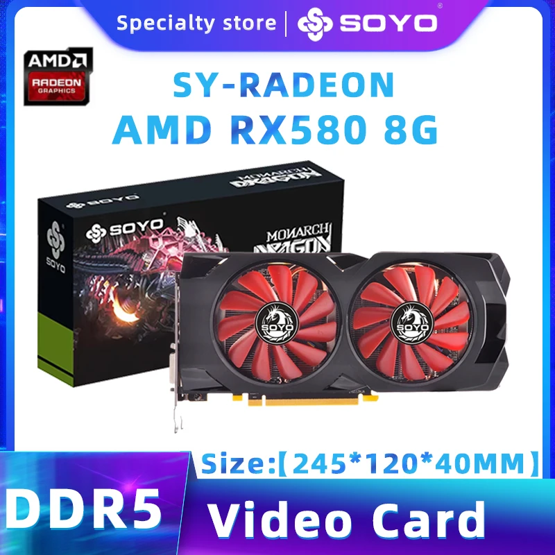 Soyo New Amd Graphics Card Rx580 8gb 2048sp 256bit Gddr5 Gpu Computer