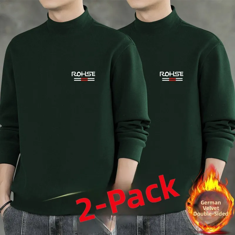2 pieces of half turtleneck [rq] dark green + dark green