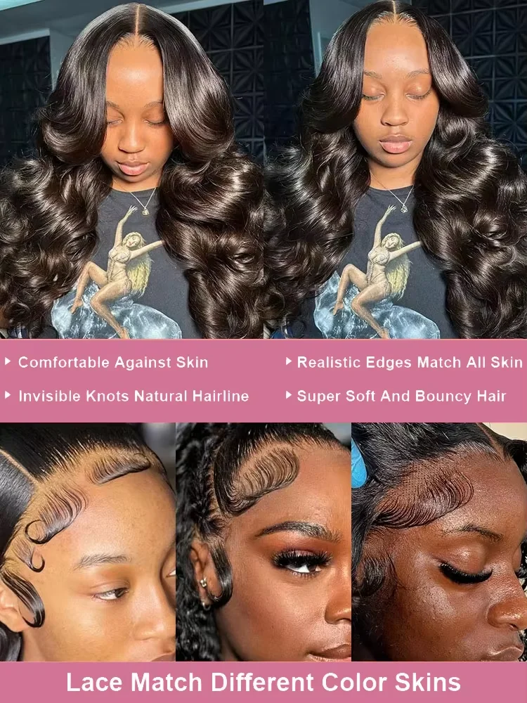 220 Density Body Wave Lace Max-lace Wig Human Hair 13x6 HD Transparent Water Wave Lace Frontal Wig Brazilian Pre Plucked 46Inch