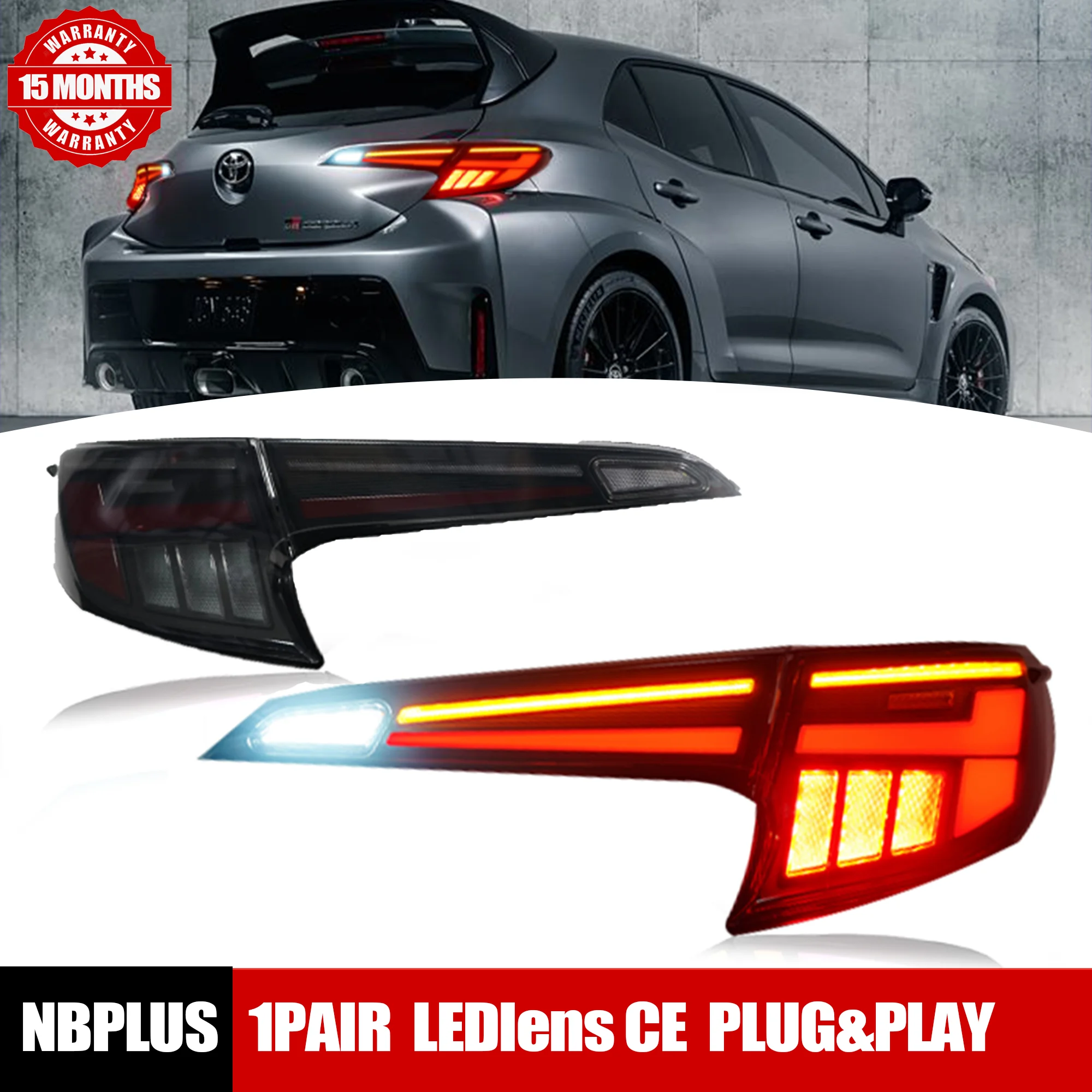 1PAIR LED car rear taillight assembly for Toyota Corolla Hatchback GR ...