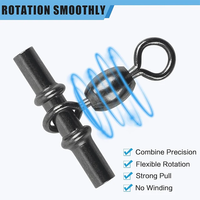 40Pcs Cross Line Crane Swivels Heavy Duty Brass T-Shape Three 3 Way Swivel Fishing Tackle Crimp Sleeve Fishing Swivels Connector 4