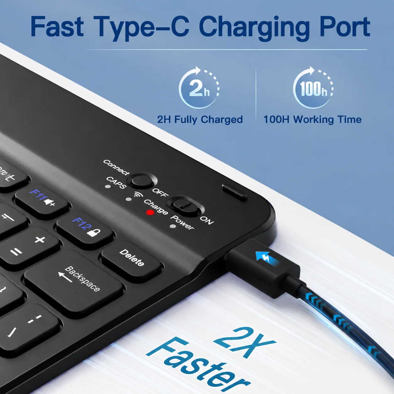 iPad 11 Keyboard Case with Pencil Holder - Detachable Wireless Keyboard & Charging Support