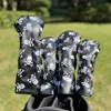 Fashionable Skull Embroidered Pattern Durable Golf Club Head Covers, For Hybrid, Driver, Fairway Wood, Golf Accessories 2